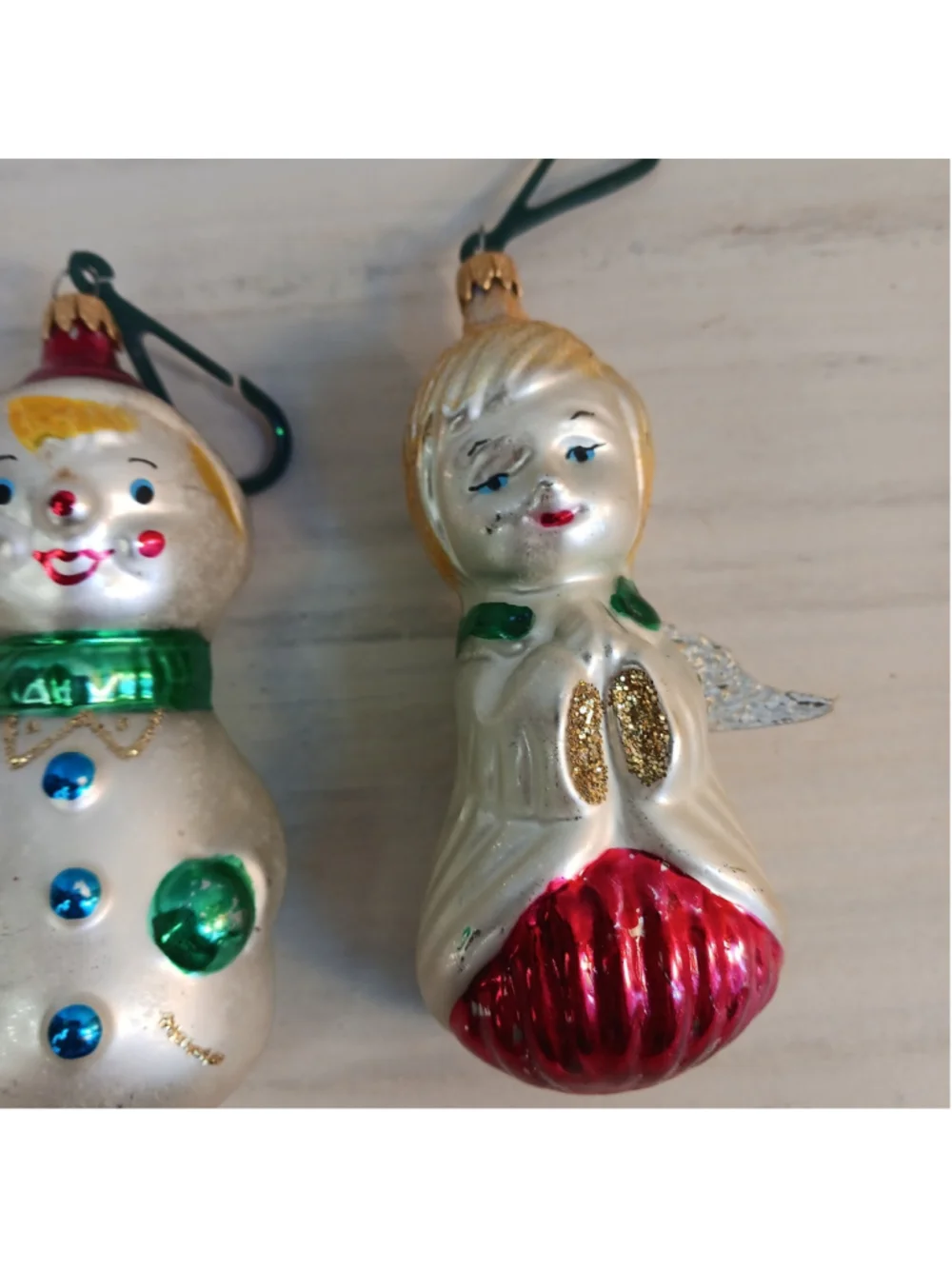 VTG Kurt S. Adler Traditional BLOWN Glass Ornaments Snowman Santa Angel